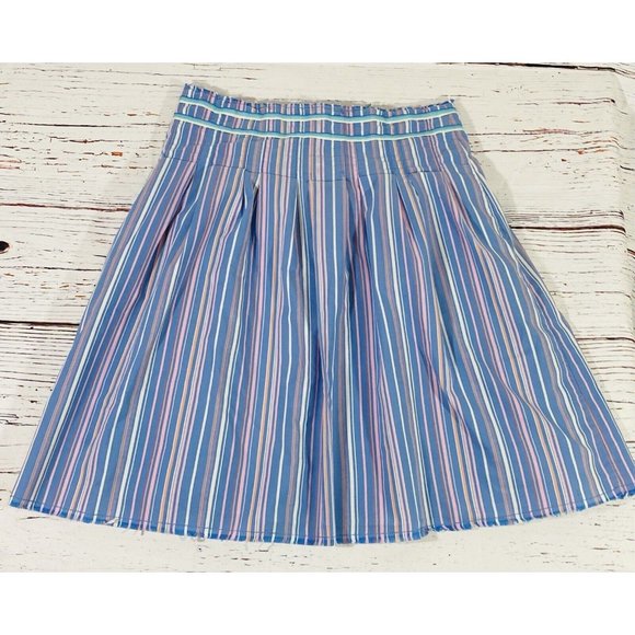 Old Navy Skirt Womans Sz 2 Stripes Side Zip A Line Multicolor Fully Lined Ribbon - Picture 2 of 9